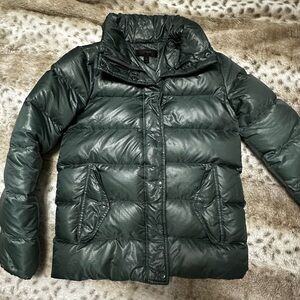 37. J. Crew Sage Green Puffer Jacket